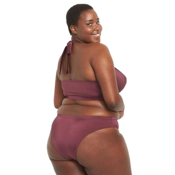 Lane Bryant NWOT High-Neck Cutout Swim Bikini Top- Grape Wine - Picture 4 of 4